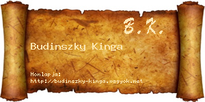 Budinszky Kinga névjegykártya
